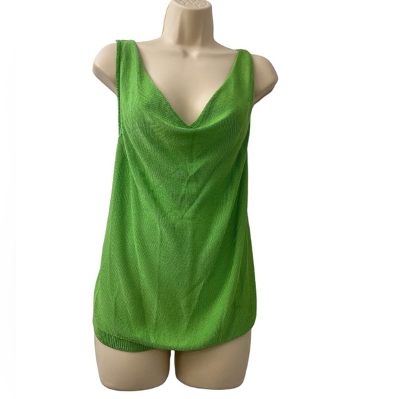 Etcetera Green Knit Tank Top Sleek & Sustainable Sleeveless Knitwear Size Small - Picture 1 of 11